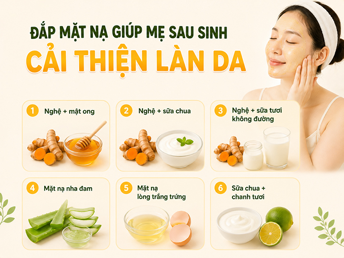 Mẹ sau sinh có thể đắp các loại mặt nạ tự nhiên này để cải thiện làn da.
