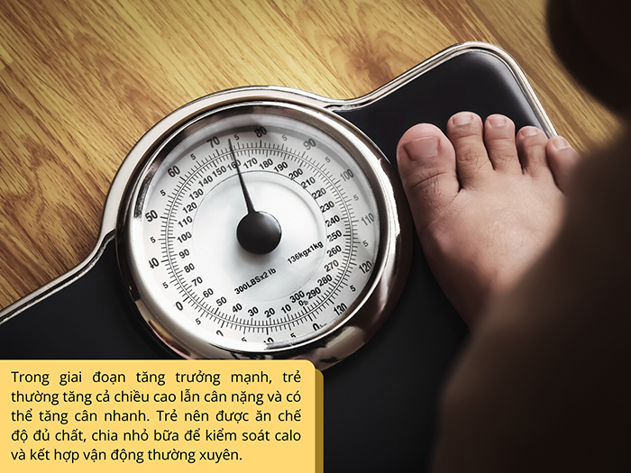 Trẻ ăn nhiều hơn và tăng cân nhanh chóng ở giai đoạn dậy thì