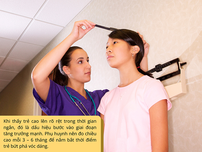 Trong độ tuổi phát triển, chiều cao của trẻ sẽ có sự thay đổi rõ rệt trong thời gian ngắn