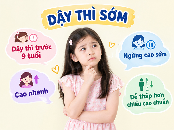 Trẻ dậy thì sớm thường có chiều cao thấp khi trưởng thành.
