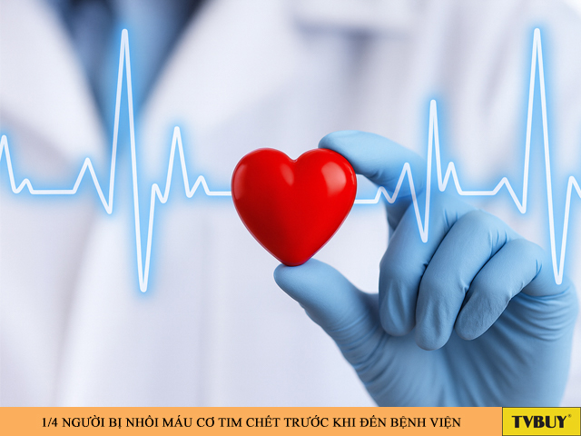 Theo thống kê, khoảng ¼ người bị nhồi máu cơ tim chết trước khi kịp đến bệnh viện.