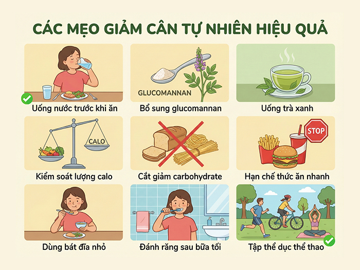 Gợi ý mẹo giảm cân tự nhiên một cách hiệu quả
