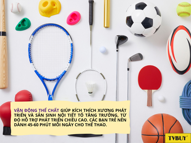 Vận động thể chất tác động 20% quá trình phát triển chiều cao