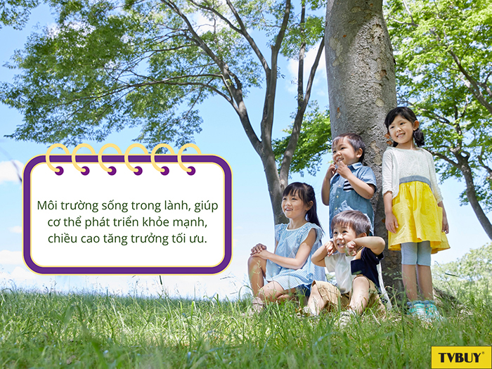 Môi trường sống trong lành tạo điều kiện để cơ thể phát triển khỏe mạnh