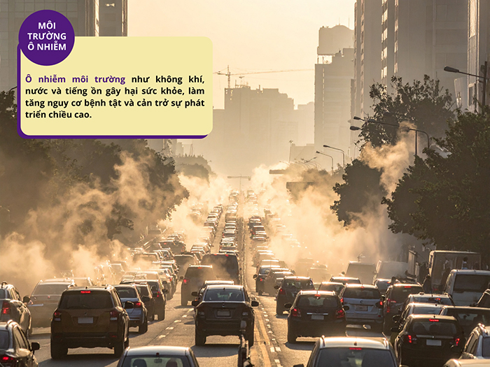 Môi trường sống ô nhiễm ảnh hưởng xấu đến sức khỏe lẫn chiều cao của trẻ