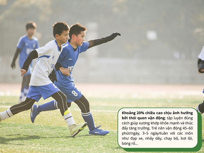 Vận động đều đặn giúp phát triển chiều cao tối ưu cho trẻ em và thanh thiếu niên