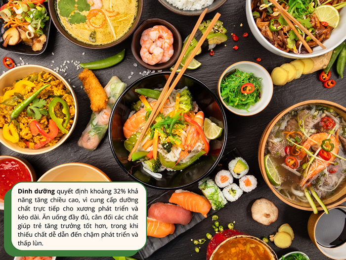 Dinh dưỡng tác động lớn nhất đến quá trình phát triển chiều cao