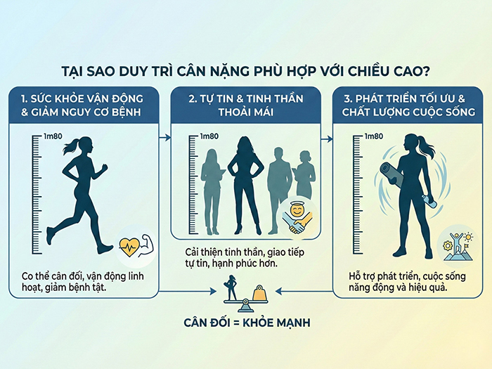 Lý do nữ 1m80 nên duy trì cân nặng khỏe mạnh phù hợp chiều cao