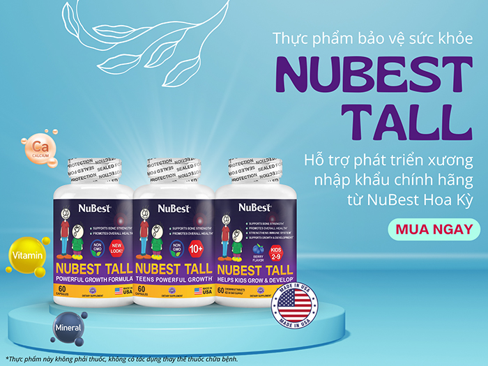 Dòng TPBVSK NuBest Tall phù hợp cho trẻ từ 2 - 18 tuổi