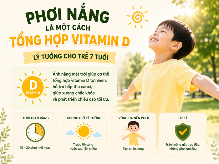 Phơi nắng là một cách tổng hợp vitamin D lý tưởng.