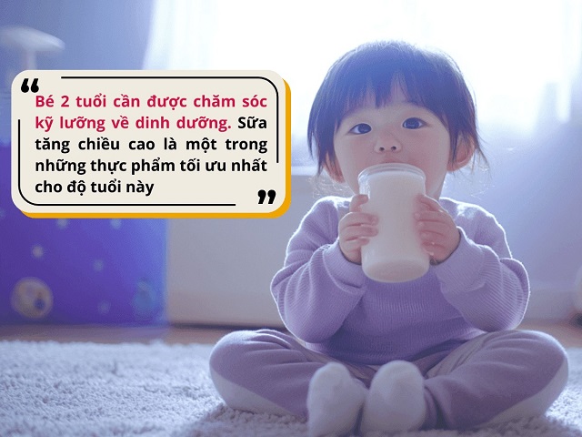 Trẻ 2 tuổi có thể uống sữa tăng chiều cao để bổ sung dinh dưỡng