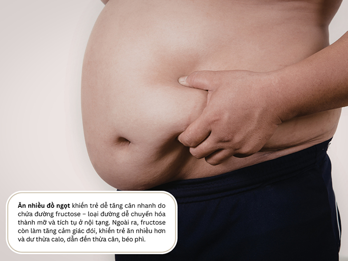 Ăn nhiều đồ ngọt dễ dẫn đến béo phì