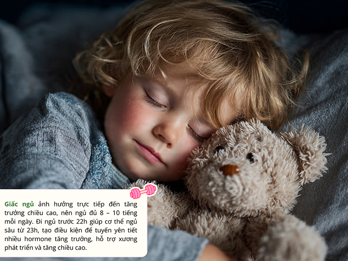 Ngủ đủ giấc cũng là cách để cải thiện chiều cao
