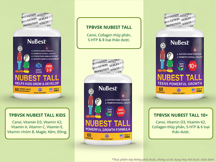 TPBVSK dòng NuBest Tall chuyên biệt từng độ tuổi