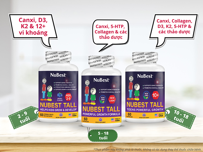 3 sản phẩm TPBVSK dòng NuBest Tall hỗ trợ phát triển xương chắc khỏe