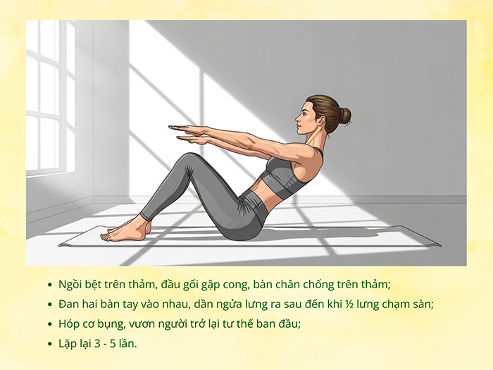 Các bước tập Pilates Half Roll Back