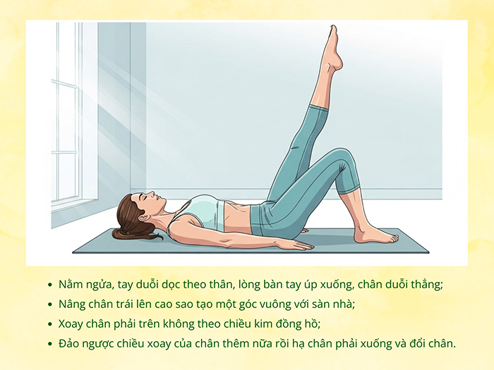 Các bước tập Pilates nâng chân