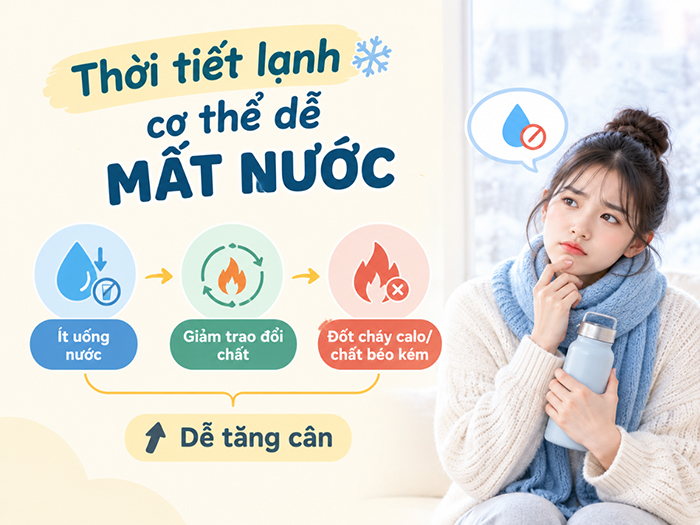Nguyên nhân khiến cơ thể mất nước nhiều hơn khi thời tiết lạnh.