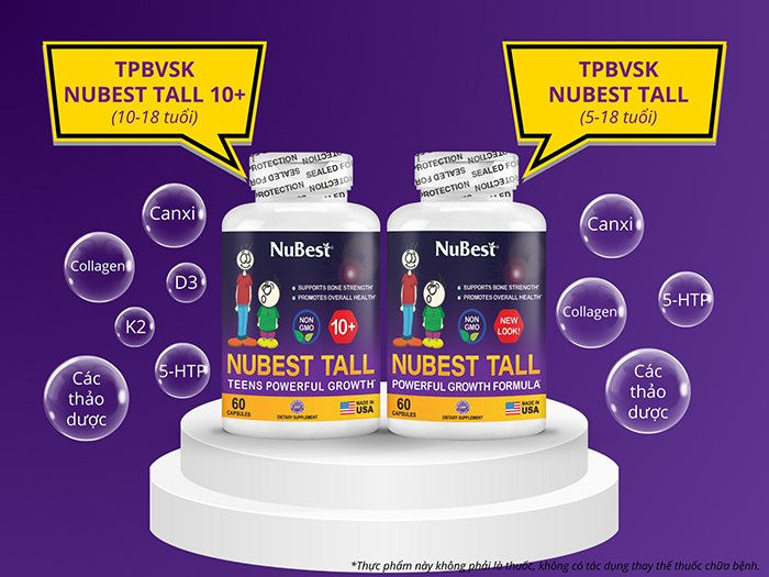 2 sản phẩm TPBVSK dòng NuBest Tall dành cho tuổi 14