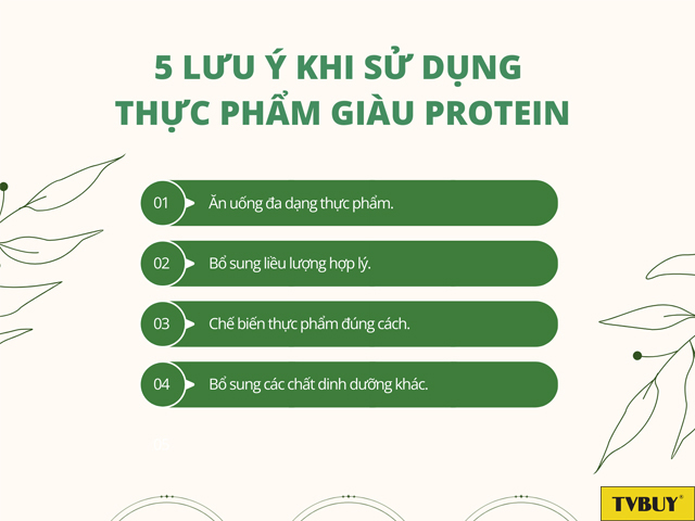 Những lưu ý khi sử dụng thực phẩm giàu protein
