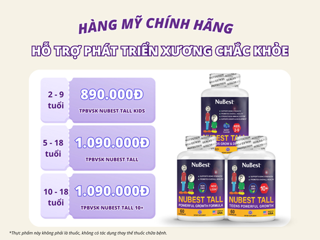 Những sản phẩm hỗ trợ phát triển xương chính hãng của Mỹ