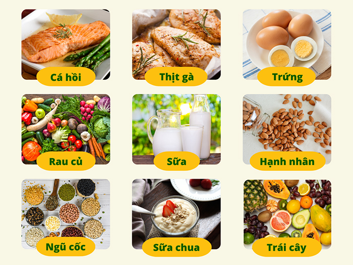 Các thực phẩm giàu dinh dưỡng tốt cho chiều cao.