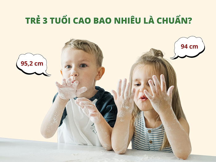 Chiều cao chuẩn của trẻ 3 tuổi đã có sự khác biệt giữa nam và nữ