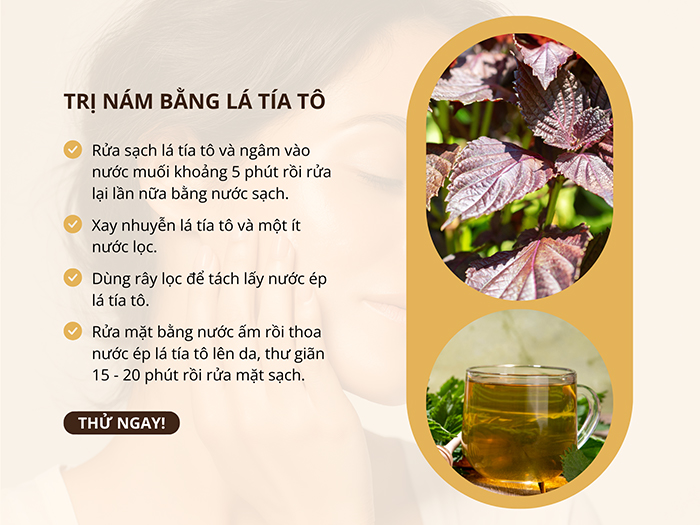 Lá tía tô cũng là một loại trị nám da rất tốt