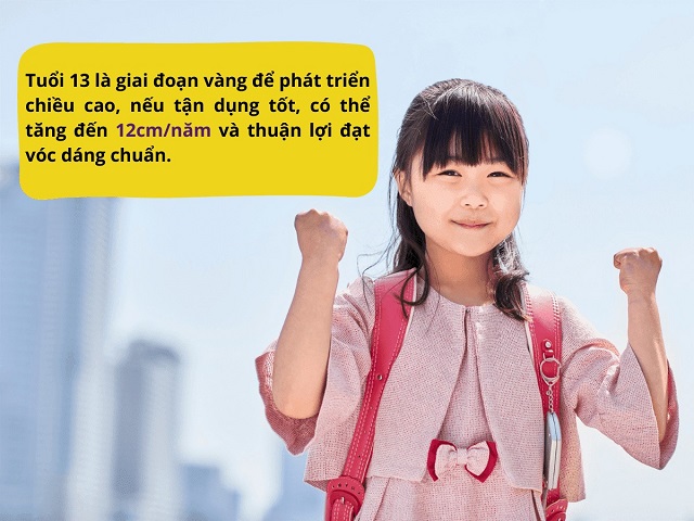 Trẻ 13 tuổi cần được chăm sóc phát triển chiều cao để đạt vóc dáng chuẩn khi trưởng thành