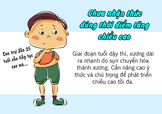 7 lý do khiến con trai không thể cao thêm 7 lý do khiến con trai không thể cao thêm