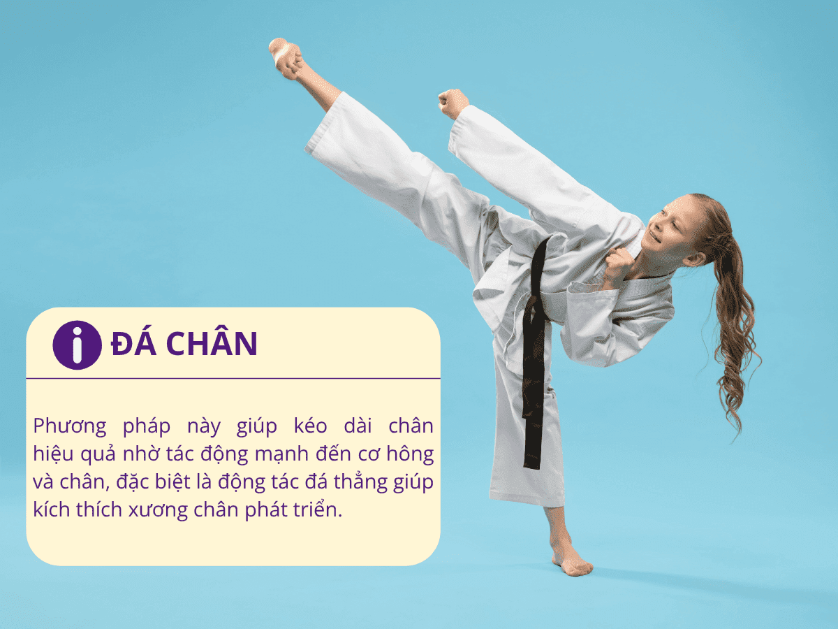 Đá chân là một cách làm chân dài ra hiệu quả
