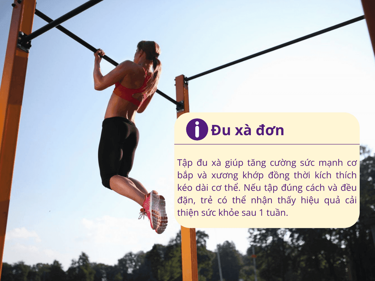 Đu xà đơn hỗ trợ cải thiện cột sống và chiều cao