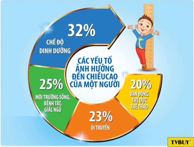 Sự phát triển chiều cao do nhiều yếu tố chi phối