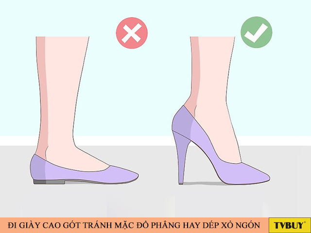 Tránh mang giày đế phẳng