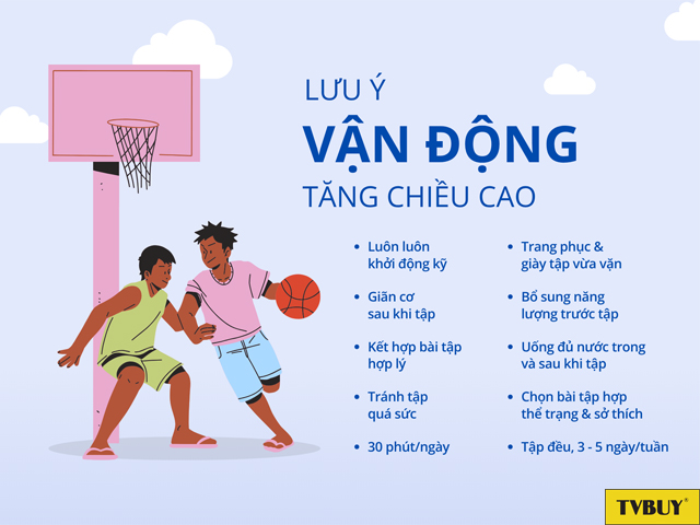Một số lưu ý cần tuân thủ khi vận động tăng chiều cao