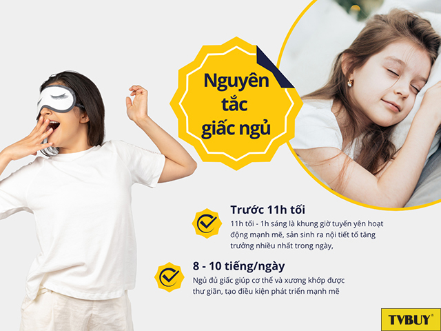Đi ngủ sớm và ngủ đủ giấc giúp trẻ phát triển chiều cao thuận lợi