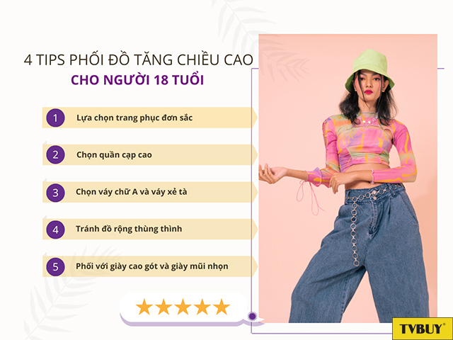 Tips phối đồ ăn gian chiều cao hiệu quả