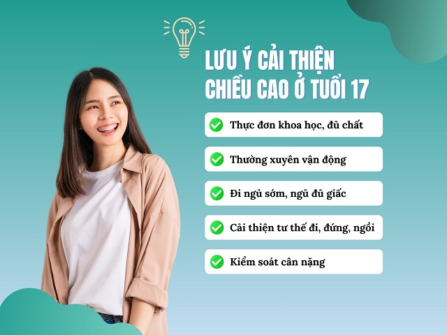 Áp dụng chế độ sinh hoạt khoa học để tăng chiều cao tốt hơn ở tuổi 17
