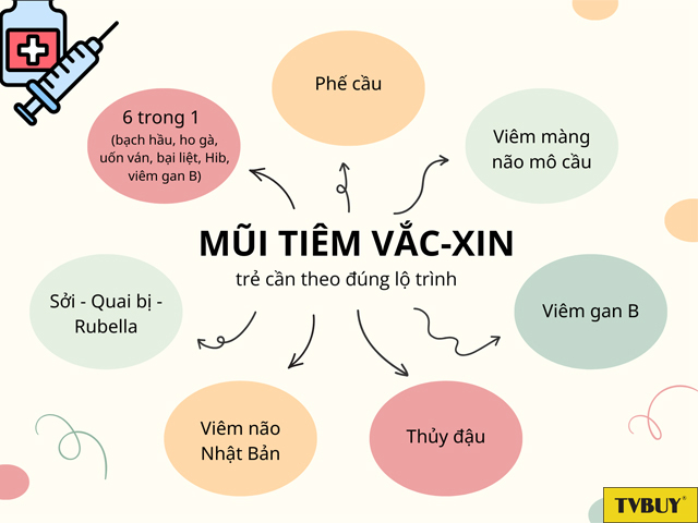 Một số mũi vắc-xin quan trọng cho trẻ dưới 1 tuổi để có kháng thể cần thiết