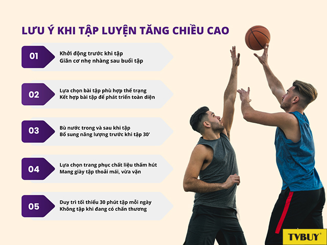 Tuân thủ các lưu ý này giúp đảm bảo hiệu suất tập luyện tăng chiều cao