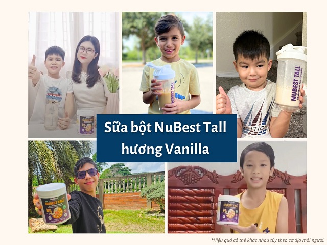Sữa bột NuBest Tall hương Vanilla giúp bé cao khỏe mỗi ngày
