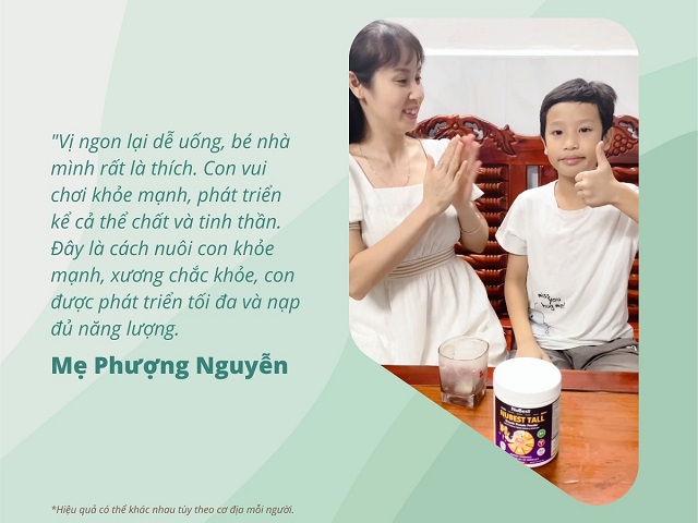 Mẹ tin dùng sữa bột NuBest Tall hương Vanilla cho con tuổi dậy thì bứt phá chiều cao