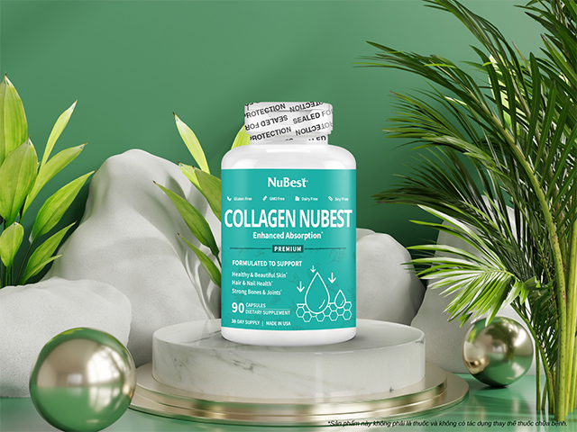 ​​​​​​​Bên cạnh các nhóm thực phẩm, bạn cũng không quên bổ sung Collagen từ các thực phẩm chức năng uy tín, chất lượng 
