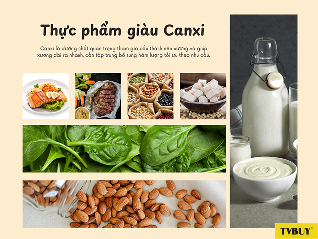 Các thực phẩm giàu Canxi nên có trong bữa ăn hằng ngày