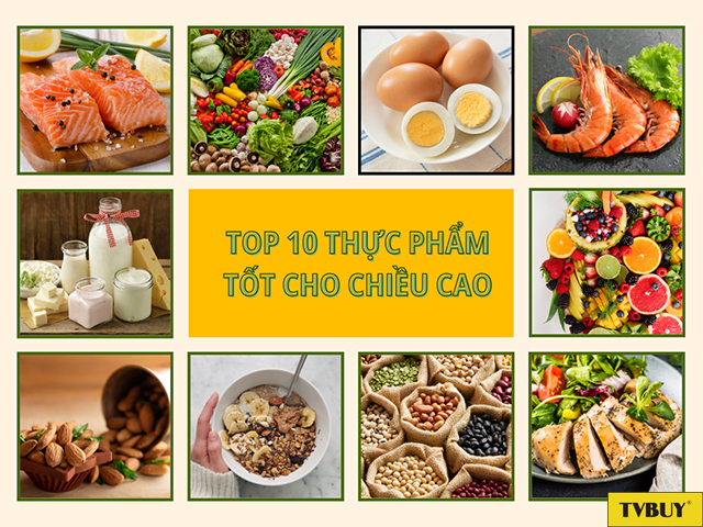 10 thực phẩm điển hình tốt cho chiều cao