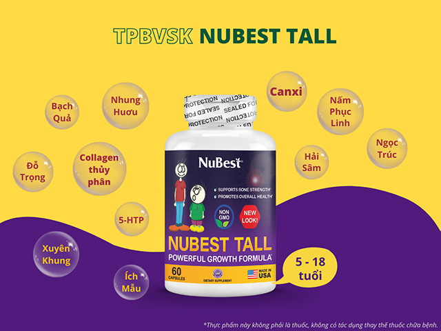 TPBVSK NuBest Tall từ Hoa Kỳ, được tin dùng 118 quốc gia giúp trẻ bổ sung dưỡng chất