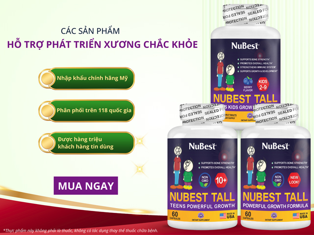 Những sản phẩm của NuBest hỗ trợ phát triển xương chắc khỏe