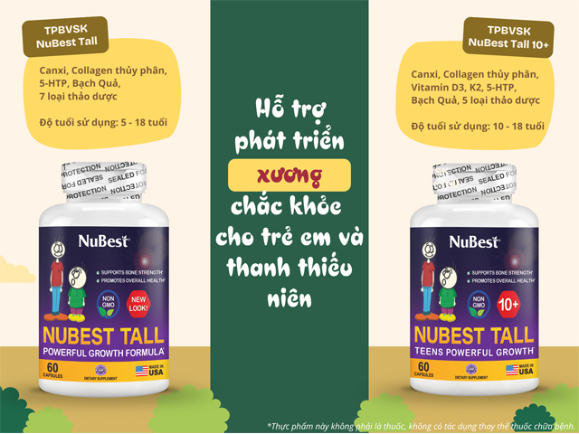 2 loại TPBVSK của NuBest Tall bổ sung Collagen thủy phân