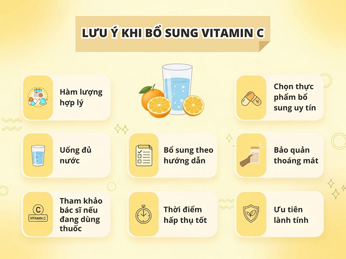 Lưu ý khi bổ sung vitamin C