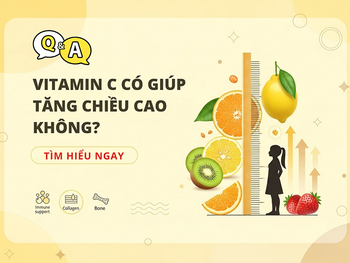 Vitamin C tác động tích cực đến quá trình tăng chiều cao của trẻ.